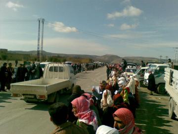 Kurdische Demonstration in Syrien.