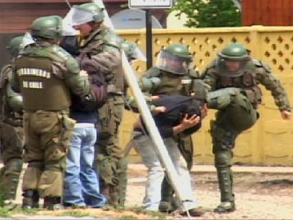 Violenza della polizia a Temucuicui contro Mapuche.