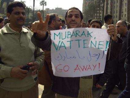 Proteste in Kairo, 25. Februar 2011. Foto: Luca di Lotti.