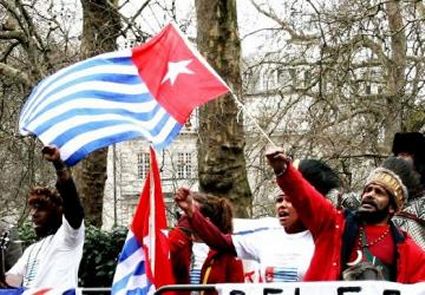 Manifestazione di protesta in Papua occidentale.