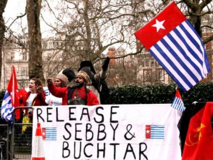 Protest in London für die Freilassung von poltischen Gefangenen in West-Papua (2009). Foto: Tom Chandler / flickr.com.