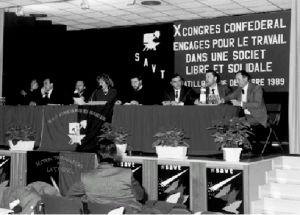1989 - 15-16 dicembre: Châtillon 10. Congresso Confederale S.A.V.T., tavolo della presidenza. 'Le chemin du S.A.V.T. 1952-2002', 2002