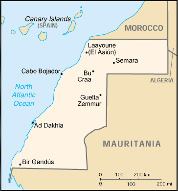 Cartina del Sahara occidentale