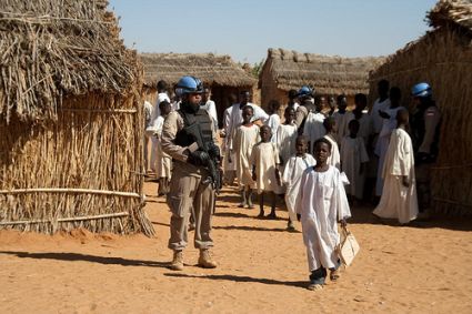 UN-Blauhelmsoldaten in Darfur. Foto: UN/Oliver Cassot.