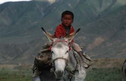 Bambino nomade in Tibet.