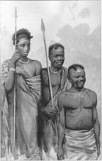 Mtussi, Mhutu, Mutua, i principali abitanti del Ruanda, dipinto del 1905