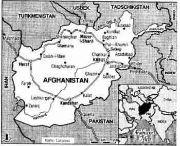 Die Karte Afghanistans