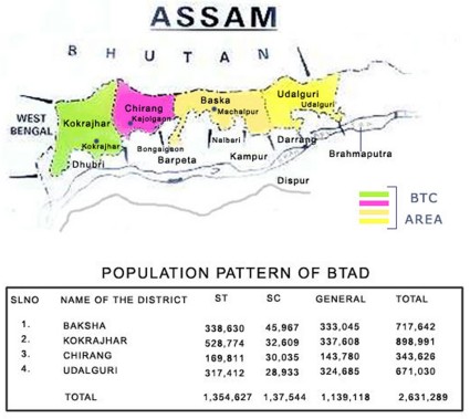 Il distretto autonomo del Bodoland (Assam).