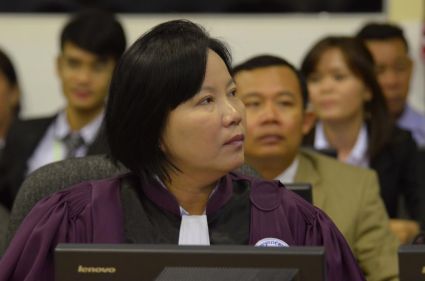 Die kambodschanische Richterin Chea Leang bei der Urteilsverlesung im Appellverfahren am 3. Februar 2012. Foto: www.eccc.gov.kh.