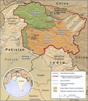 Karte der Kashmir.