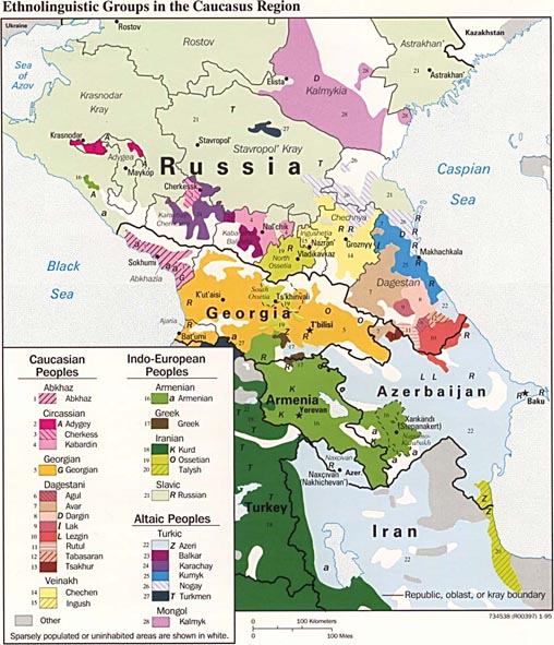Kaukasus Ethnolinguistischen Gruppen