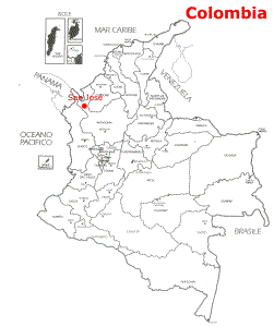 Ubicazione del territorio di San José de Apatadò in Colombia.