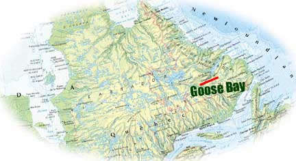 Carta dei territori Innu e base di Goose Bay