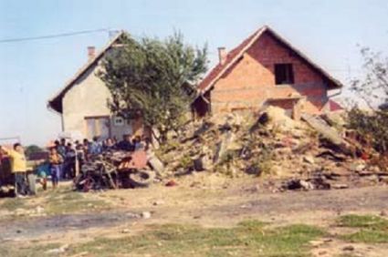 Von Karadczic zerstört, doch nun wiederaufgebaut: Roma-Siedlung bei Bijeljina.