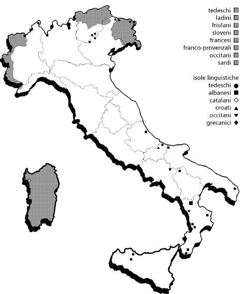 Mappa delle minoranze in Italia
