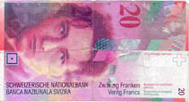 Banconota svizzera con indicazione ladina