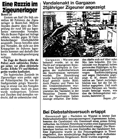 Zett, 28. August 1994 - Dolomiten, 2. Dezember 1994